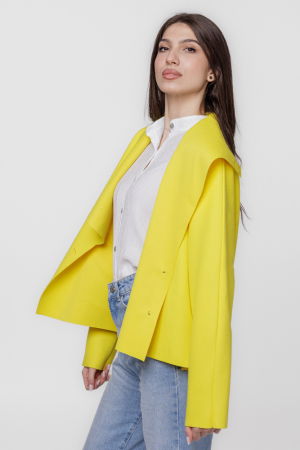 Jacheta scurta oversize, din stofa galbena [2]