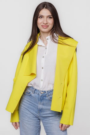 Geci & Jachete & Blazere - Jacheta scurta oversize, din stofa galbena