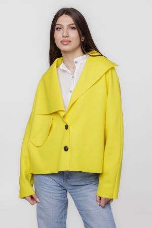 Jacheta scurta oversize, din stofa galbena [1]