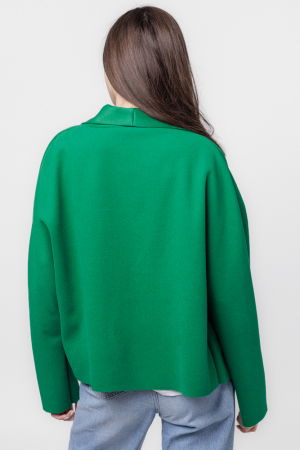 Jacheta scurta oversize, din stofa verde [4]