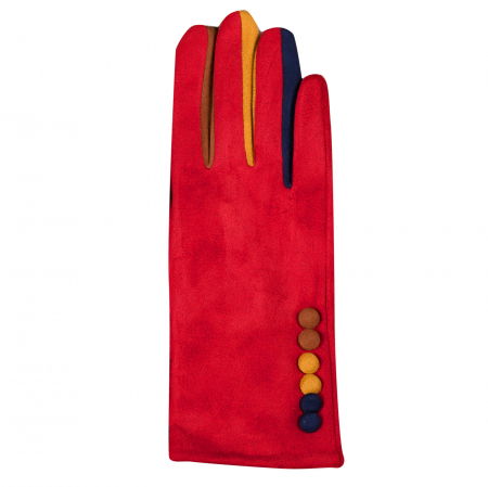 Manusi dama rosii clasice cu nasturi colorati [1]