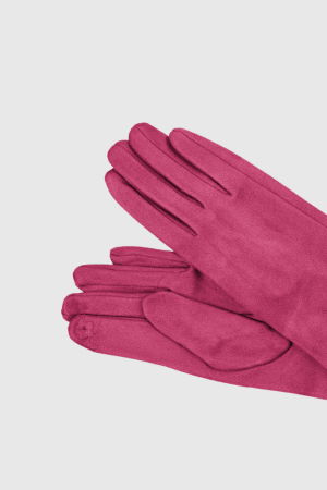 Manusi dama foarte lungi si simple din material textil catifelat fucsia [1]