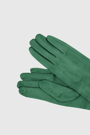 Manusi dama foarte lungi si simple din material textil catifelat verde [1]