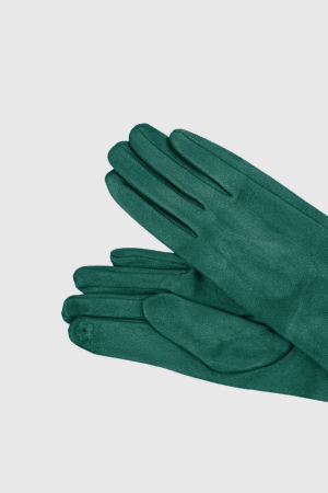 Manusi dama foarte lungi si simple din material textil catifelat verde smarald [1]