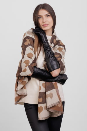 Manusi elegante lungi, de dama, din piele naturala neagra [5]