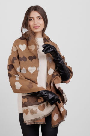 Manusi elegante lungi, de dama, din piele naturala neagra [8]