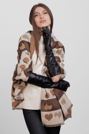 Manusi elegante lungi, de dama, din piele naturala neagra [3]