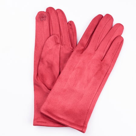 Mănuși - Manusi dama rosii din material textil catifelatat