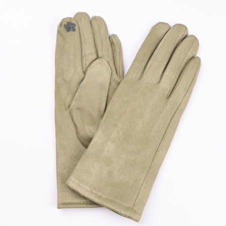 Promoții de Iarnă - Manusi dama verde prazuliu din material textil catifelatat