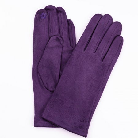 PROMOȚII - Manusi dama mov din material textil catifelatat