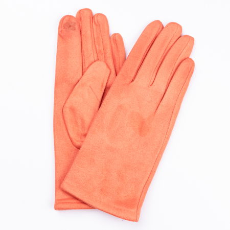 PROMOȚII - Manusi dama uni, portocalii, din material textil catifelat