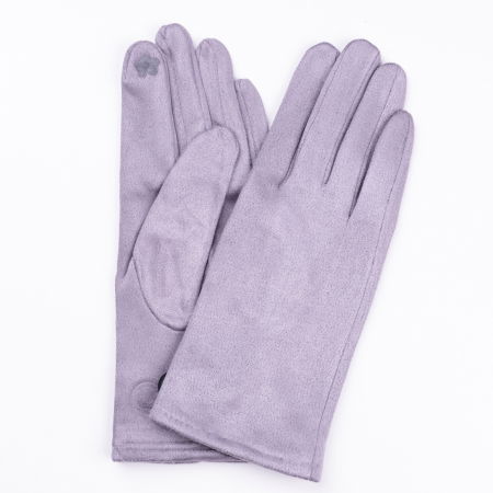 Promoții de Iarnă - Manusi dama gri deschis din material textil catifelatat