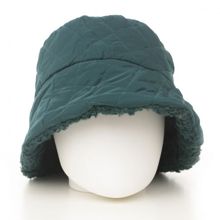 Palarie clos reversibila cu o fata blanita si o fata aspect matlasat, turcoaz inchis [1]