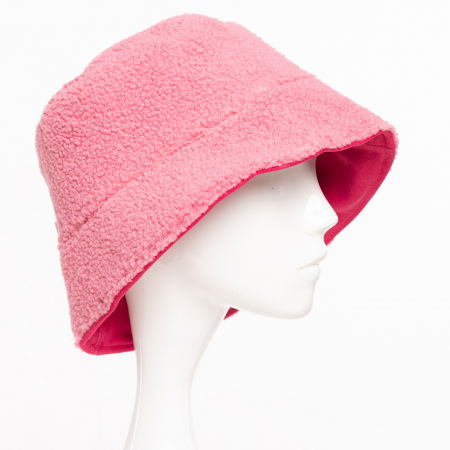 Palarie clos reversibila cu o fata blanita si o fata catifelata, fucsia [1]