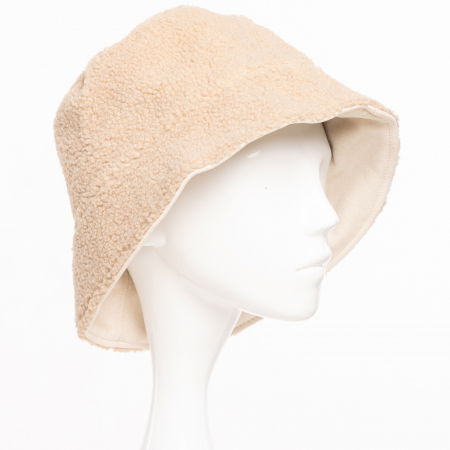 Palarie clos reversibila cu o fata blanita si o fata catifelata, bej deschis [1]