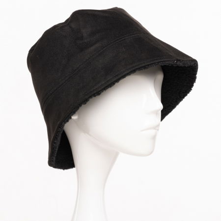 Căciuli - Palarie clos reversibila cu o fata blanita si o fata catifelata, neagra