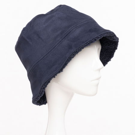 Căciuli - Palarie clos reversibila cu o fata blanita si o fata catifelata, bleumarin