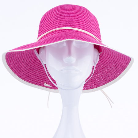 Palarie de paie impletita cu decoratiune margareta, fucsia [1]