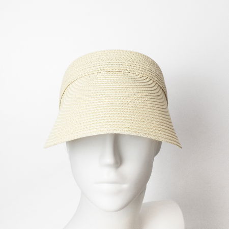 Pălarii - Cozoroc flexibil de paie impletite si reglabil la spate, bej descchis