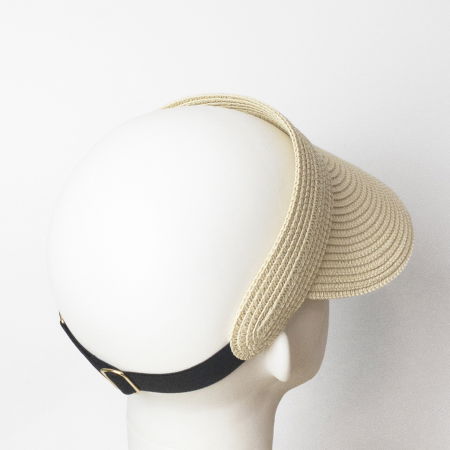 Cozoroc flexibil de paie impletite si reglabil la spate, bej descchis [1]