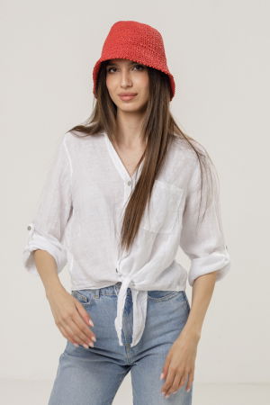 Palarie flexibila de paie impletita cu bor mic , rosu inchis [1]