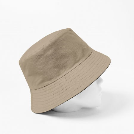 Palarie unisex cu doua fete, bej inchis si negru, din bumbac [1]