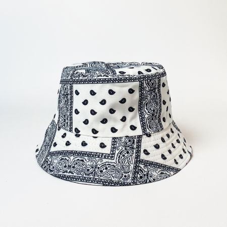 Pălarii - Palarie unisex cu doua fete,  paisley alb si negru