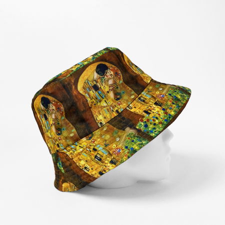 Palarie unisex cu doua fete imprimata cu reproducere dupa "Sarutul " lui Klimt [1]