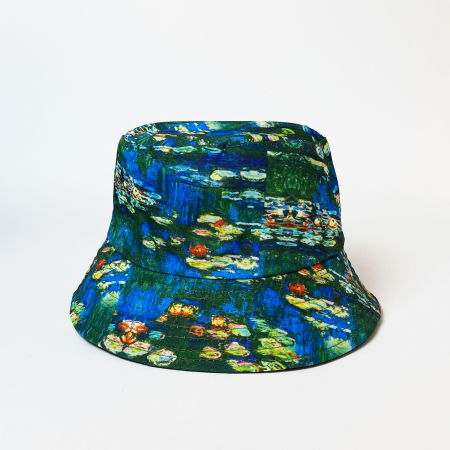 Palarie unisex cu doua fete imprimata cu reproducere dupa " Nuferii" de Claude Monet