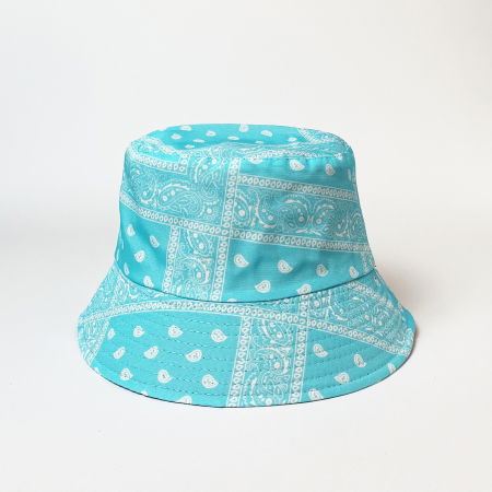 PLAJĂ SI VACANȚĂ - Palarie unisex cu doua fete, paisley bleu si negru