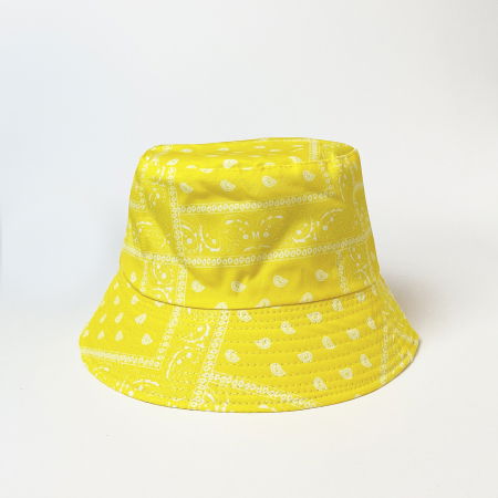 ACCESORII DAMĂ - Palarie unisex cu doua fete,  paisley galben si negru