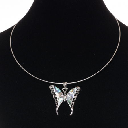 Pandant fluturas din argint 925 cu aripi din paua shell [1]