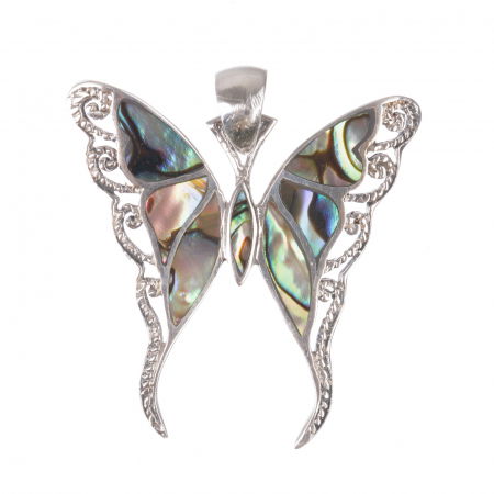 Pandant fluturas din argint 925 cu aripi din paua shell [2]