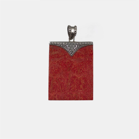 Pandantive din Argint - Pandantiv statement din argint 925, cu coral natural