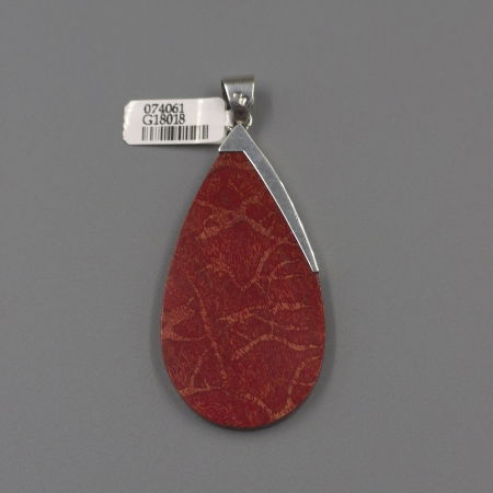 Pandantiv statement din argint 925, cu coral natural in forma de lacrima [1]