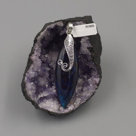 Pandantiv statement din argint 925, cu paua shell in forma de lacrima [3]