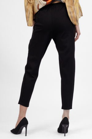 Pantaloni pana negri din jerseu de vascoaza, casual [3]