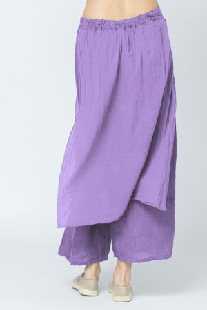 Pantaloni de vara din in, cu aplicatii pe fata si spate, lila [2]