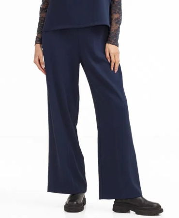 Pantaloni eleganti cu croiala dreapta, lejera, bleumarin [6]