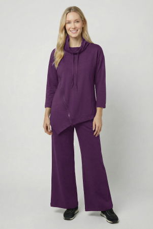 Pantaloni largi din tricot moale de vascoza, mov [2]