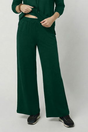 Pantaloni largi din tricot moale de vascoza, verde [1]