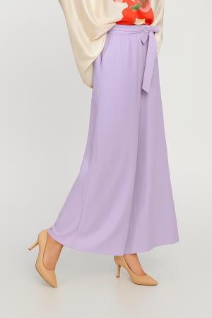 Pantaloni largi din vascoza si in, lila [1]