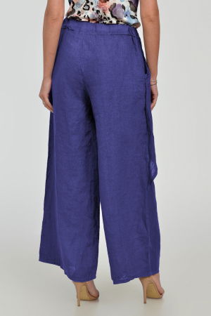 Pantaloni lejeri din in cu croi petrecut, albastri [3]