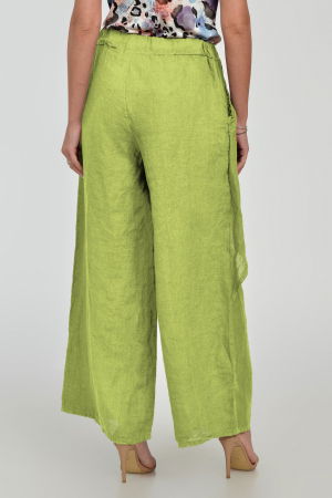 Pantaloni lejeri din in cu croi petrecut, verde [3]