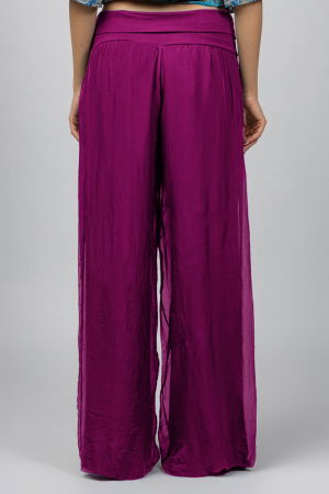 Pantaloni mov zmeura din matase si vascoza,, tip salvari [2]
