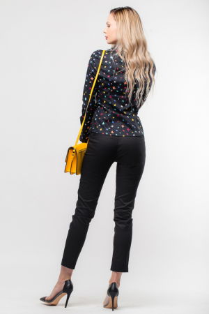 Pantaloni office bleumarin din bumbac, cu curea [2]