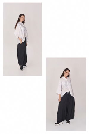 Pantaloni negri cu croiala ampla gen salvari, oversize [1]