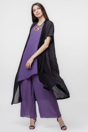 Pantaloni mov eleganti, usor creponati [8]