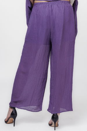 Pantaloni mov eleganti, usor creponati [2]