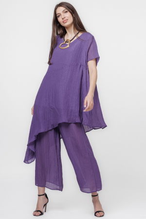 Pantaloni mov eleganti, usor creponati [6]